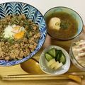 326rei's cooksnap of when they made コピーレシピ？すき家風！とりそぼろ丼.