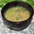 mielle's cooksnap of when they made かぶの葉と揚げと豆腐の味噌汁.