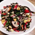 mioly's cooksnap of when they made ラディッシュの根と葉のアーモンド和え.