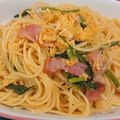 りおりの's cooksnap of when they made 簡単♪ほうれん草ベーコンエッグパスタ.