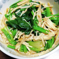 ひなたのねこやなぎ's cooksnap of when they made ご飯が進むほうれん草とエノキのあえもの.