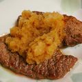 たぬとん's cooksnap of when they made 牛肉ロースステーキ玉ねぎソース.