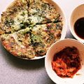 クックX447IJ☆'s cooksnap of when they made 節約つまみニラ＆ネギ青い部分チーズチヂミ.