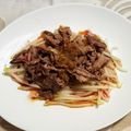 クッカーまさおちゃん's cooksnap of when they made 牛肉もやし炒め～ステーキソースがけ～.
