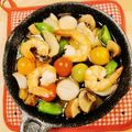 カバゴン's cooksnap of when they made 海老とゆり根とマッシュルームのアヒージョ.