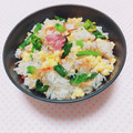 まあまま☆0403's cooksnap of when they made 菜の花としっとり炒り卵のオイル混ぜご飯.