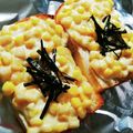 まぶたん's cooksnap of when they made ごま香る　コーンマヨトースト.