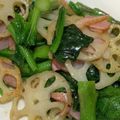 akizoo's cooksnap of when they made 【食感◎】ほうれん草とレンコンの中華炒め.