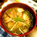 onet's cooksnap of when they made 椎茸・水菜・豚肉の味噌汁.