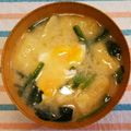 neko＊and…'s cooksnap of when they made ＊朝食に＊ほうれん草と卵の味噌汁＊.