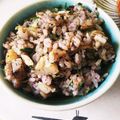 ももぶた７'s cooksnap of when they made 塩サバと春菊の混ぜご飯.