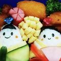 クックCHASDT☆'s cooksnap of when they made おひなさまキャラ弁.