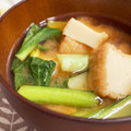 まるごぉ's cooksnap of when they made 小松菜と厚揚げのお味噌汁♫.
