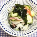 horseland's cooksnap of when they made きゅうり・わかめ・カニカマ・しらすの酢物.