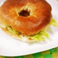 ふうはっちゃん's cooksnap of when they made やみつきになるレタスだけベーグルサンド.