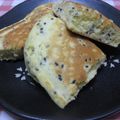 さったんママ's cooksnap of when they made 黒ゴマとチーズとハムのパンケーキ.