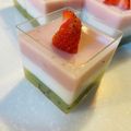 瑠々ママ's cooksnap of when they made ひな祭り♪果物と牛乳の菱餅風寒天ゼリー.
