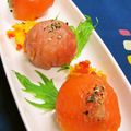ちわここ's cooksnap of when they made ケチャップでピンクの手まり寿司.