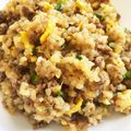 ゆーちゃん＃26's cooksnap of when they made 冷やご飯と挽肉で 簡単チャーハン.