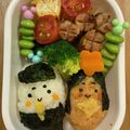 ♪りおママ♪'s cooksnap of when they made 雛祭り 簡単 キャラ弁＊俵型のお雛様.