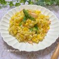 結真は道産子♪'s cooksnap of when they made 鮭とアスパラの彩りチャーハン.