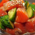 ズボラウサギまま's cooksnap of when they made サーモンときゅうりの和え物.