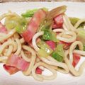 流れ☆よちこ's cooksnap of when they made レタスとベーコンのバター醤油うどん.