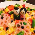 Rika☆Rin's cooksnap of when they made お雛様♡お内裏様の可愛いおかず☆キャラ弁.