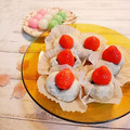 gomapon's cooksnap of when they made レンジで簡単　苺大福　.