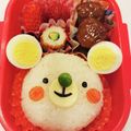 つぼくんママ's cooksnap of when they made キャラ弁＊簡単♪うずら卵で白くまくん弁当.