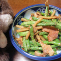 korakko's cooksnap of when they made ごぼう♡♥いんげんアーモンド炒め.