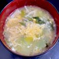 かおかおパンダパン's cooksnap of when they made チンゲン菜とたまごの温スープ♪.