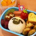 ぺこりんmama's cooksnap of when they made 簡単！ひつじのショーンおにぎり☆キャラ弁.