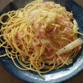 hako❤️'s cooksnap of when they made 白菜とツナの胡麻和風パスタ♪.