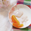 4児男子母さんの台所's cooksnap of when they made ヨーグルトアート☆さくらとうさぎ.