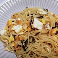 しまんちゅ44's cooksnap of when they made 簡単♫塩こんぶとフライドエッグのパスタ.