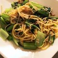 Oxnard_KK's cooksnap of when they made 小松菜とひき肉の和風パスタ.