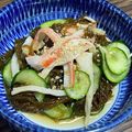 my_pace's cooksnap of when they made カニカマきゅうりのもずく酢.
