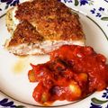 ★モニラ★'s cooksnap of when they made 鶏胸肉の香味パン粉焼き☆トマトソースで♪.