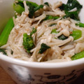 あきつま（杏花☆）'s cooksnap of when they made 【レンジで簡単】つぼみ菜とエノキのお浸し.
