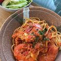ぴおぴお's cooksnap of when they made 旨み凝縮！赤海老のガーリックトマトパスタ.