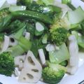 55才のおじさん's cooksnap of when they made 青野菜のバリバリ中華炒め.