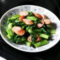 nana_tenjo's cooksnap of when they made 菜の花とウィンナーのマスタード炒め.
