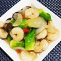 辰夫女子's cooksnap of when they made つぼみ菜と縞エビの炒め物.