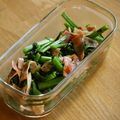 ガメコ's cooksnap of when they made アスパラ菜とベーコンの炒めもの.
