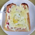 Cony◎'s cooksnap of when they made 朝食！旨旨！ベーコンエッグトースト.