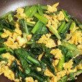 そらXAL3TM☆'s cooksnap of when they made 簡単！小松菜と卵の炒め物.