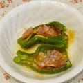 youtapapa's cooksnap of when they made ピーマンのピザ風おつまみ.