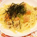 hitomi♪＊'s cooksnap of when they made 濃厚あさりだしの明太子パスタ.