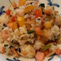 まゆんじゅ's cooksnap of when they made ほうれん草とベーコンの混ぜピラフ風.